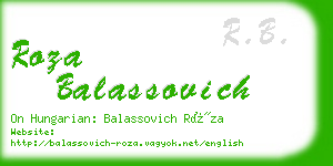 roza balassovich business card